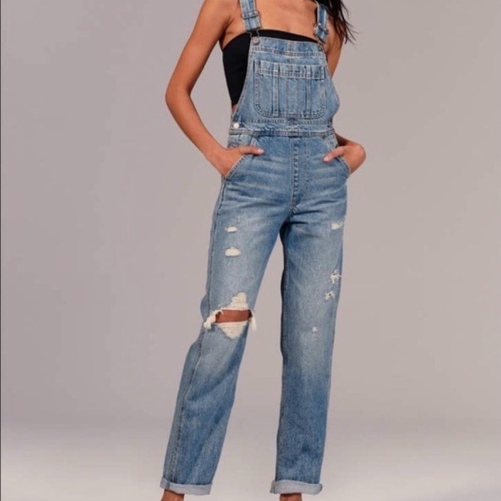 Abercrombie & Fitch Blue Denim Overalls